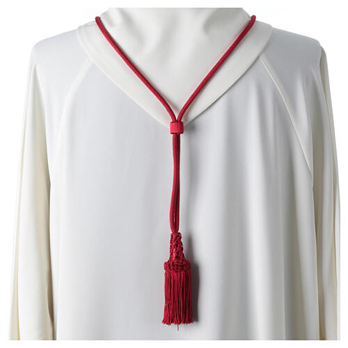 Vermilion red cord for bishop's pectoral cross 4
