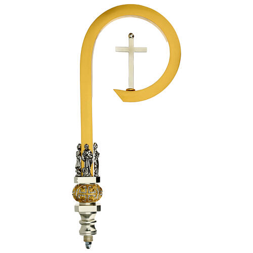 Crosse épiscopale avec croix laiton argent 6