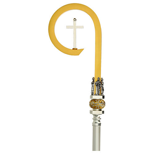 Pastorale con croce ottone argento 1