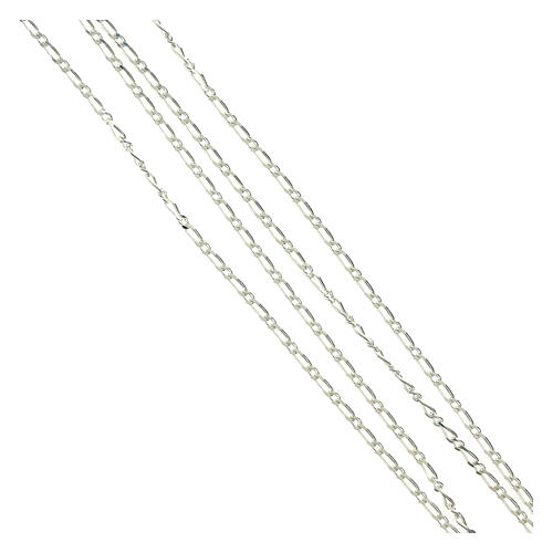 Catena Figaro alternata argento 925 80 cm 5
