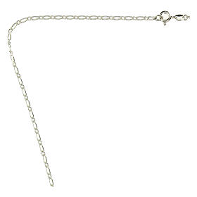 Alternate Figaro Chain in 925 Silver, 80 cm