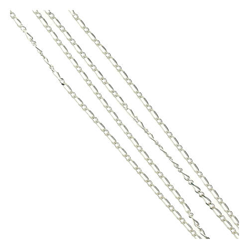 90 cm Figaro chain in sterling silver 925, alternate links 5