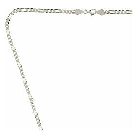 Bishop's chain, Figaro hammered style, 925 sterling silver, 31.5 in