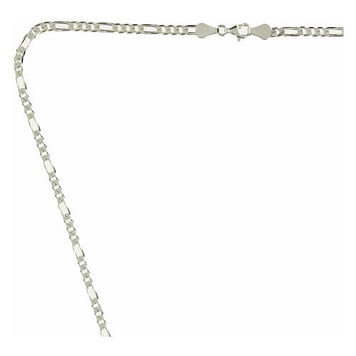 Bishop's chain, Figaro hammered style, 925 sterling silver, 31.5 in ...