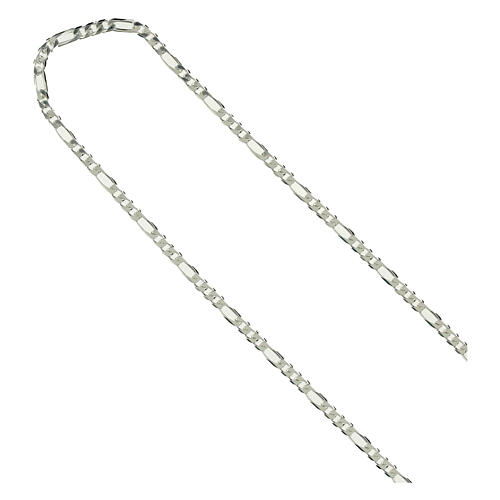 Catena vescovile Figaro ribattuta argento 925 80 cm 4