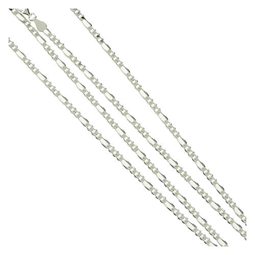 Catena vescovile Figaro ribattuta argento 925 80 cm 5