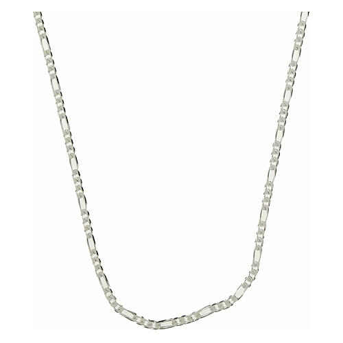 925 sterling silver bishop's chain, Figaro type, 35 in 1