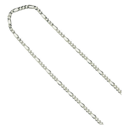 925 sterling silver bishop's chain, Figaro type, 35 in 4