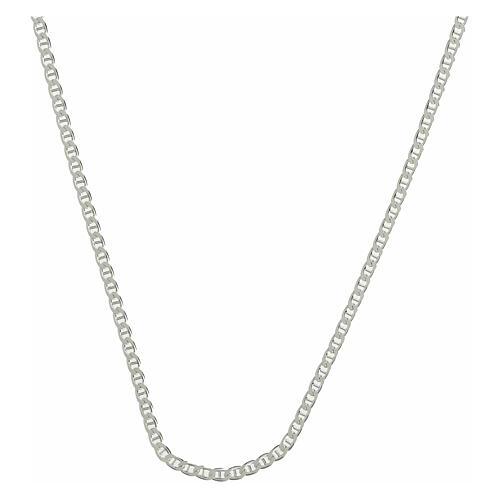 Bishop's chain, 925 sterling silver, flat mariner link, 37.5 in ...
