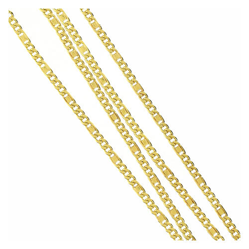 925 sterling silver gilded Figaro chain, 33.5 in 5