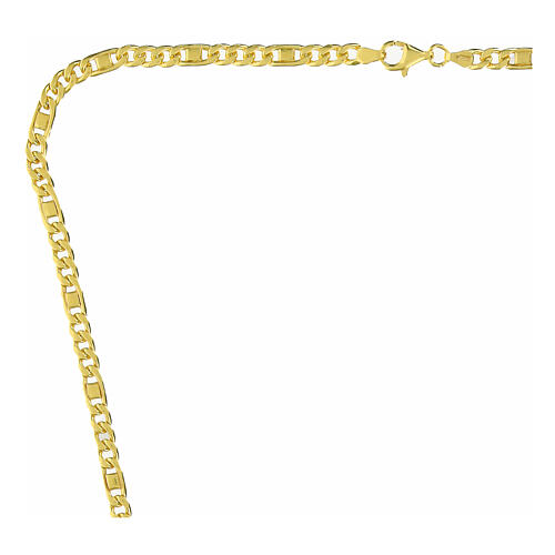 Catena dorata figaro argento 925 85 cm 2