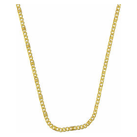 Bishop's Figaro Chain, gold plated 925 silver, 37.5 in
