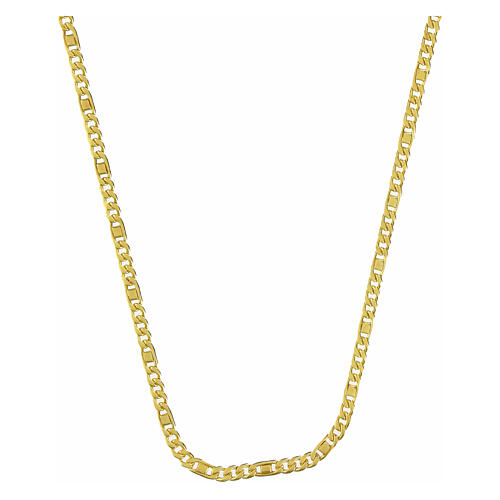 Catena vescovile argento 925 dorato figaro 95 cm 1
