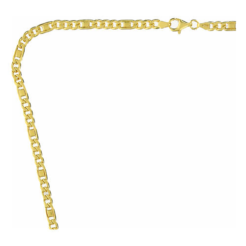 Catena vescovile argento 925 dorato figaro 95 cm 2