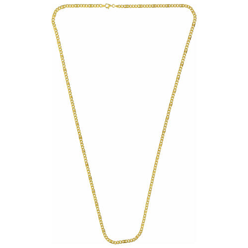 Catena vescovile argento 925 dorato figaro 95 cm 3