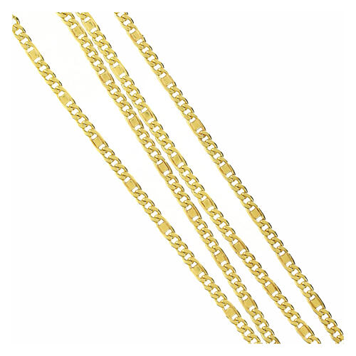 Catena vescovile argento 925 dorato figaro 95 cm 5