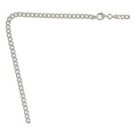 Sterling silver 925 curb chain, 85 cm in length, 4 mm wide.