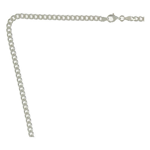 Sterling silver 925 curb chain, 85 cm in length, 4 mm wide. 2