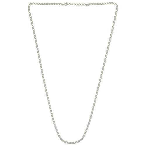 Sterling silver 925 curb chain, 85 cm in length, 4 mm wide. 3