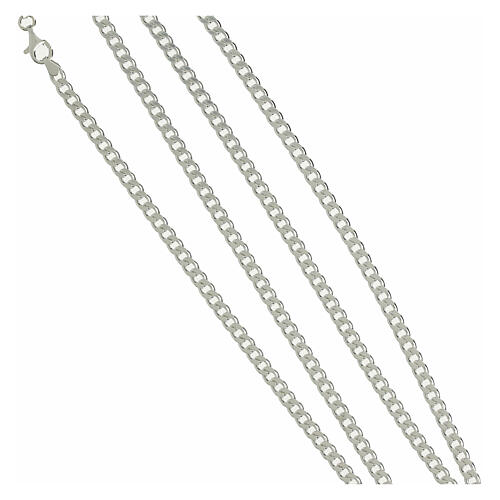Corrente groumet 95 cm prata 925 largura 4 mm 5