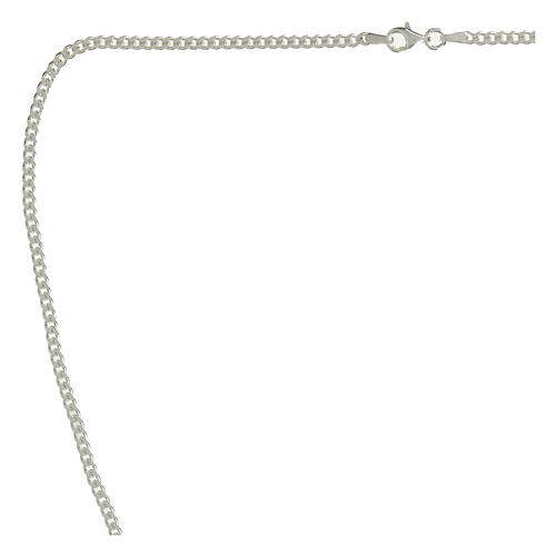 Corrente groumet 80 cm prata 925 largura 3 mm 2