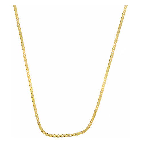 Catena dorata squadrata argento 925 80 cm 1