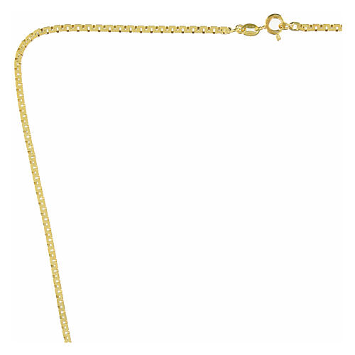 Catena dorata squadrata argento 925 80 cm 2