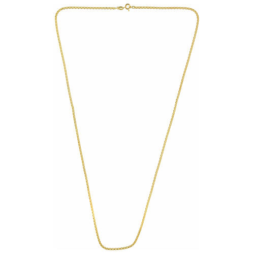 Catena dorata squadrata argento 925 80 cm 3