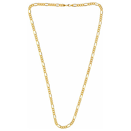 Gold-plated bishop's Figaro chain of 0.24 in, 925 silver, 33.5 in 2