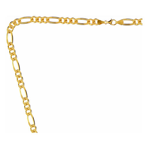 Catena vescovile dorata figaro 6 mm argento 925 85 cm 3