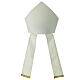Simple white mitre with gold fringes by Vebi Confezioni s1