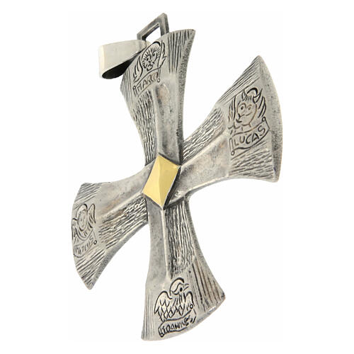 Cruz plata 925 pectoral Griega 7,5x7 cm bicolor 2