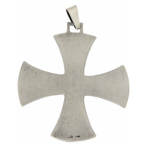 Cruz plata 925 pectoral Griega 7,5x7 cm bicolor 3