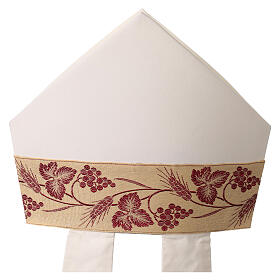 Miter with gold and red wheat and grape vine - Vebi Confezioni Tailoring