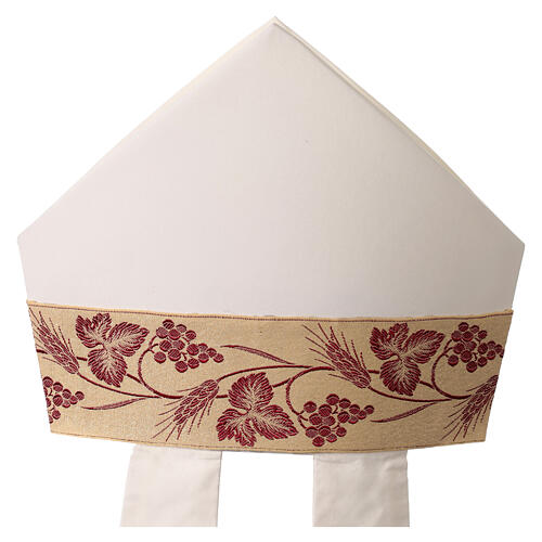 Miter with gold and red wheat and grape vine - Vebi Confezioni Tailoring 2