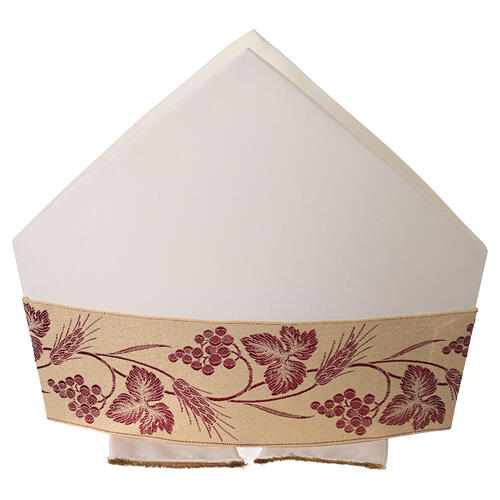 Miter with gold and red wheat and grape vine - Vebi Confezioni Tailoring 4