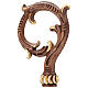 Carved wood crosier with gold details, with case and holy oil stock s2