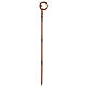 Carved wood crosier with gold details, with case and holy oil stock s4