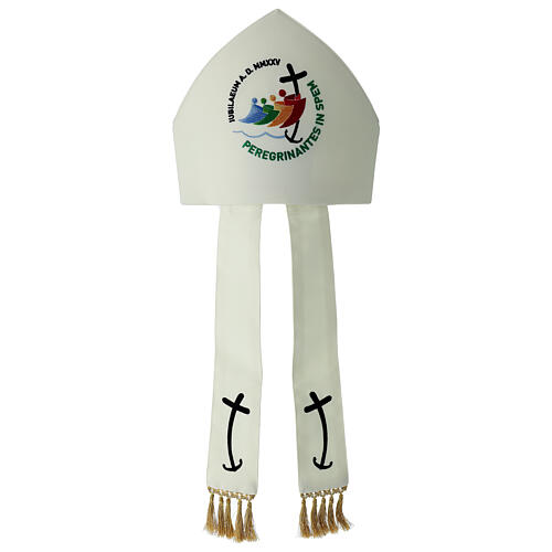 Ivory mitre with official Latin logo ofJubilee 2025, case included 1