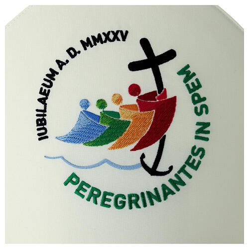 Ivory miter with official logo Jubilee 2025 Latin 3