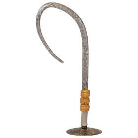 Báculo Trindade metal martelado à mão três nós de oliveira