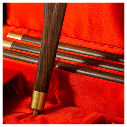 Modern wooden Sierra pastoral staff with double finish metal 4