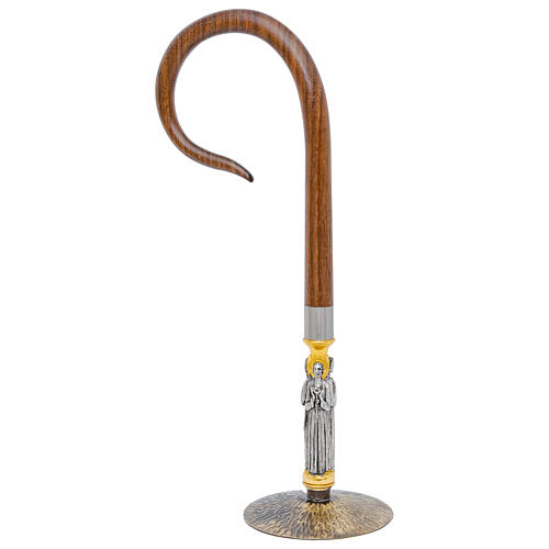Báculo pastoral Sagrado Corazón palisandro varas metal acabado dos colores 1