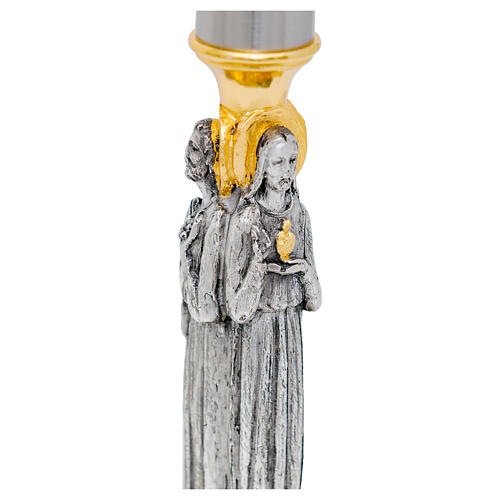 Báculo pastoral Sagrado Corazón palisandro varas metal acabado dos colores 3