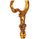 Carved wood crosier with angels and gold leaf s4