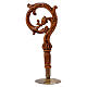 Carved walnut wooden crosier with fish symbol s1