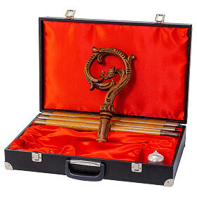 Pastoral Staff in Walnut Wood with Carved Fish