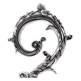 Báculo barroco fundição cera perdida acabamento prateado