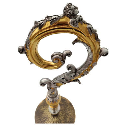 Baroque Pastoral Staff Lost Wax Casting Two-Tone Finish Silver Plated Rods 3