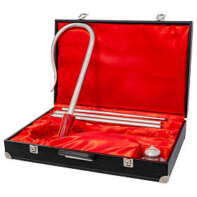 Hammered Holy Spirit Pastoral Staff with Enamel Knot and Silver Finish